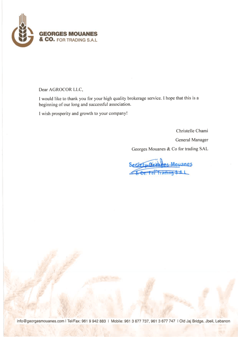 Thank You Letter